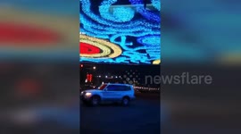 Overpass in China illuminated with 'Starry Night' display