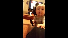 hilarious baby having a serious talk