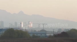 Rowing teams at dawn on the Fraser