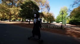Grim Reaper Shreds the Streets of London - Halloween 2018