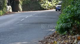 DOuble pothole in the road