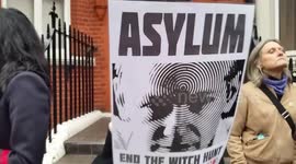 Julian assange supporters hold rally