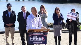 Sen. Booker introduces Sen. Menendez at Hoboken rally