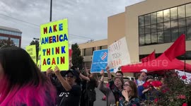 Protestors chant