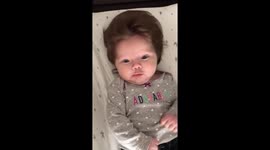 Baby gets incredible blow dry