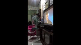 Filipino woman gets angry at TV while watching her favourite soap opera