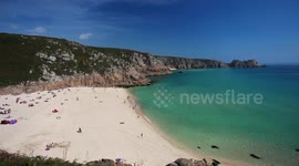 Idyllic Cornish beach of Porthcurno looks just like like Caribbean