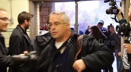 NJ-11: Mikie Sherrill arrives at polling place with children