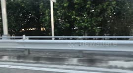 Enthusiastic skateboarding commuter in Miami