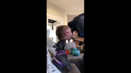 French Bulldog puppy is still learning new, scary sounds
