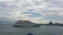 Fighter Jet and Cruise Ship in Lake Michigan outside of Chicago