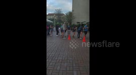 Long line of voters at University of Texas library