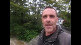 Storm Callum causes flooding in West Wales , Cenarth Bridge