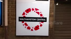 Walthamstow Central station unveils new poppy roundel ahead of Remembrance Day
