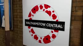Walthamstow Central station unveils new poppy roundel ahead of Remembrance Day