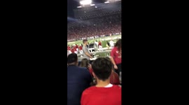 Fan runs onto the football field during the University of Arizona Football game