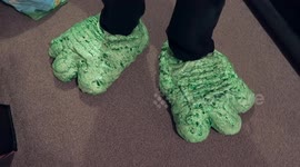 Woman pranks boyfriend by turning his favourite trainers into monster feet