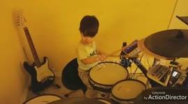 One Year Old (23 month) Getting Better With his Drumming Skills