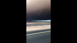 Line of dark clouds from east to west crossing i-5 at Willow ca