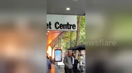Footage shows car in flames as one dead, two injured following stabbing in Melbourne CBD