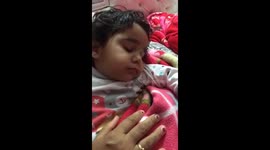 Baby girl fails to act when she listen leg piece.