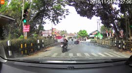 Dashcam captured motorcycle tumbling as out of control speeding