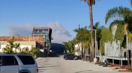 Malibu fire seen from Culver City.