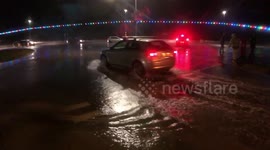 Flooding in Exmouth after gales batter UK