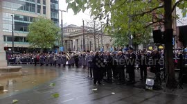 Hymn singing at remembrance service
