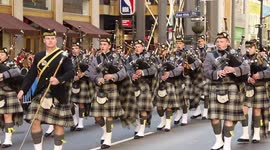 NYC: Bagpipers March in Veterans Day Parade