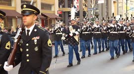 NYC: Military Band Plays in Veterans Day Parade