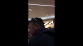 Man snoring sleeping Rome Fiumicino airport