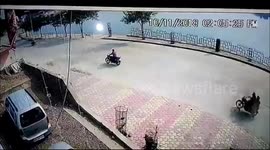 Rider flanged 5 feet from his bike in a horrific accident in india
