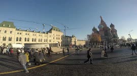 building a huge ice rink in the center of the red square in Moscow
