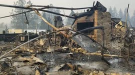 Footage shows restaurant scorched and reduced to rubble in Paradise, California
