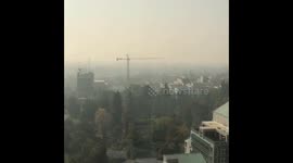 CampFire smoke over Sacramento and Delta looking towards Mt Diablo.