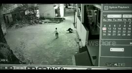 Mirclousy escape of a child who fell from first floor while running to catch Kite in India