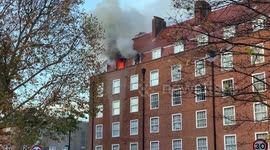 Firefighters tackle blaze in London block of flats
