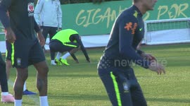 Brazil nuts: Neymar doubles over in pain after football in the groin