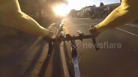 Car passes cyclist too closely at speed