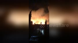 Fast-moving brush fire breaks out near Fontana, California