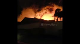 Footage shows residents evacuating from fast-moving Sierra Fire