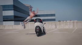 French parkour master does amazing combo tumble