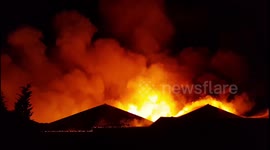 Large blaze tears through warehouse in Greater Manchester