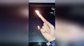 Man shows off masterful magic tricks using his lighter