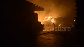 Huge fire in carpentry in Belgium
