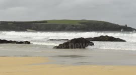 Surfing Harlyn Bay Cornwall, One of the best surfing beaches in the country UK