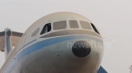 A Trident aircraft of 1970's appeared at construction site