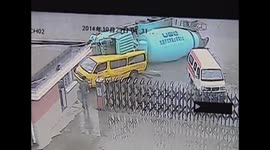 Driver has near-miss with runaway cement truck