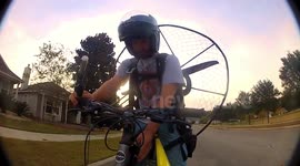 Powered Paragliding: Paramotor + Bicycle = AWESOME!
